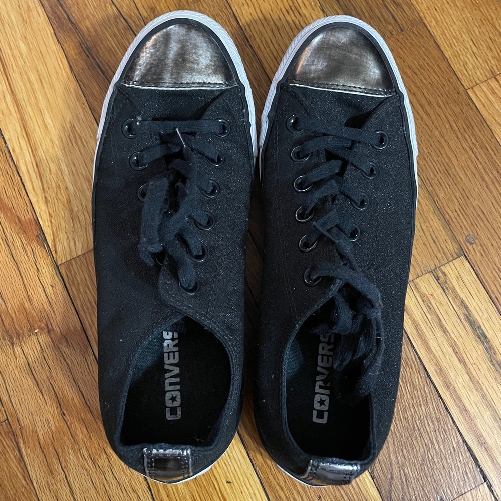 Black glitter converse sneakers